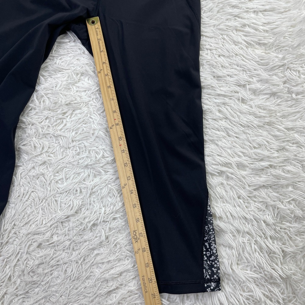 Lululemon Pants Womens 8 Black‎ Mix & Mesh Crop 21" Leggings Yoga Luxtreme Gym - Picture 6 of 10
